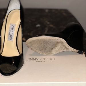 Jimmy Choo Black Patent Leather Wedges